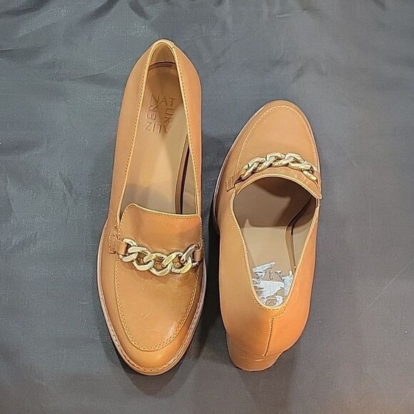 BRAND NEW NATURALIZER CALLIE MOC ENGLISH TEA LEATHER HEELED SHOES I3520L1200 - Picture 5 of 15